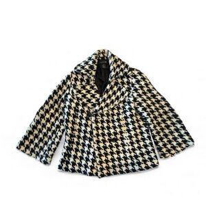 Focus 2000 houndstooth black/white women's jacket wide arms size 10